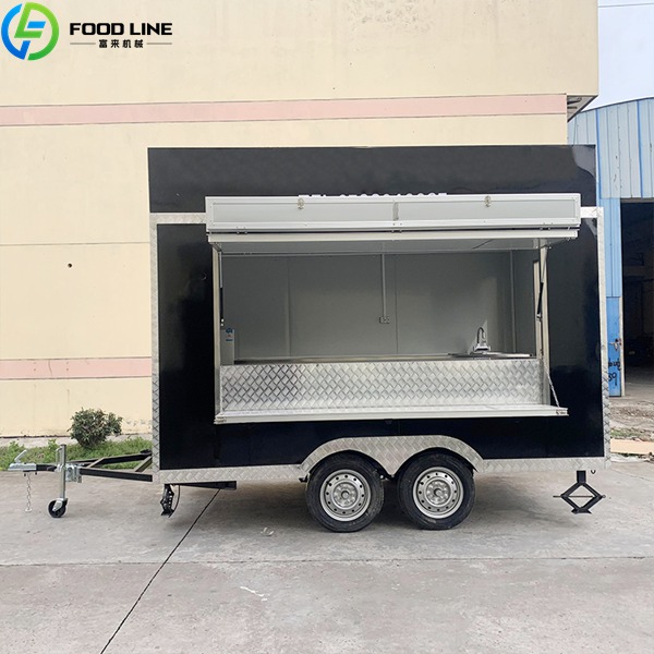 black square food trailer