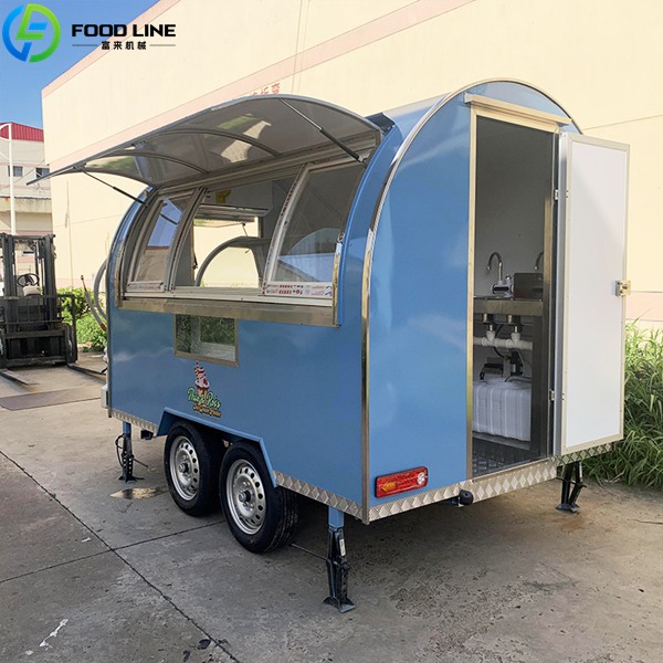 blue round trailer back