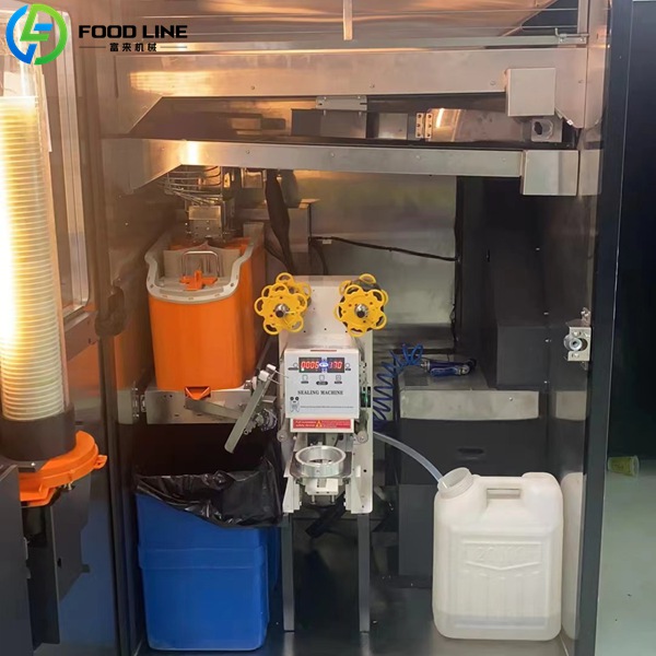 juice vending device interior