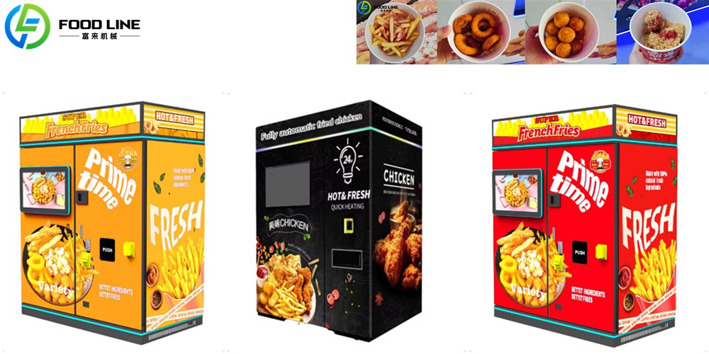 different colors french fries vending device