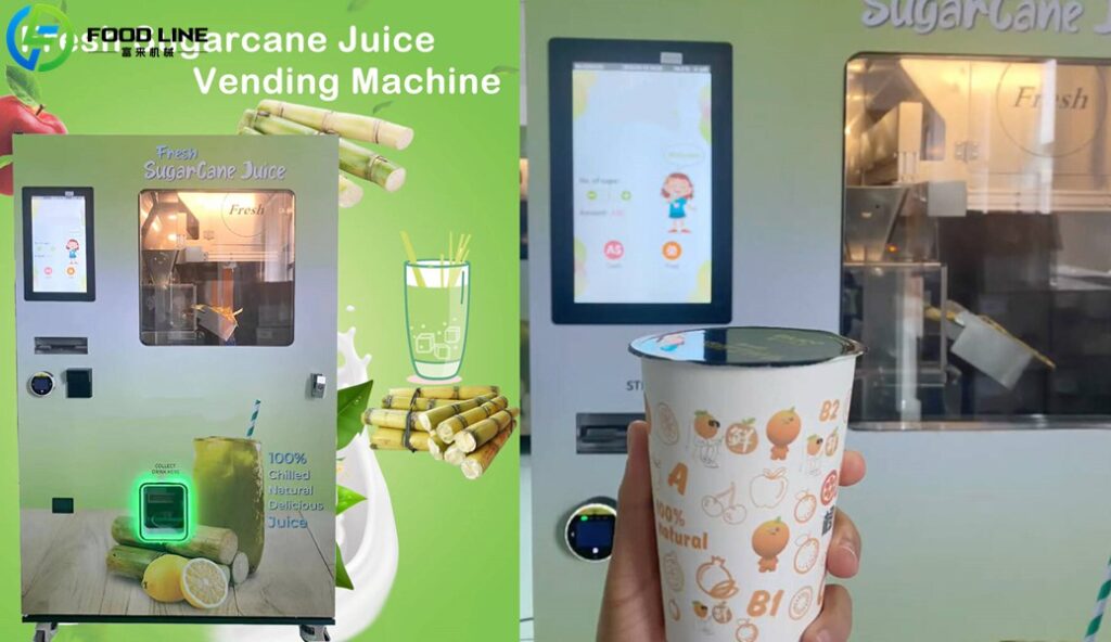 fresh sugarcane vending machine