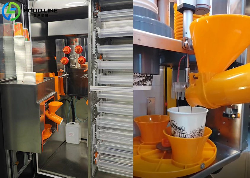 orange juice vending machine juicing structure