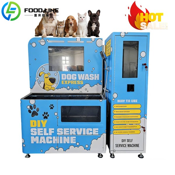 blue colored pet washing machine