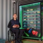 Fruit and Vegetable Vending Machine Exported to Spain single cabinet vegetable and fruit vending device