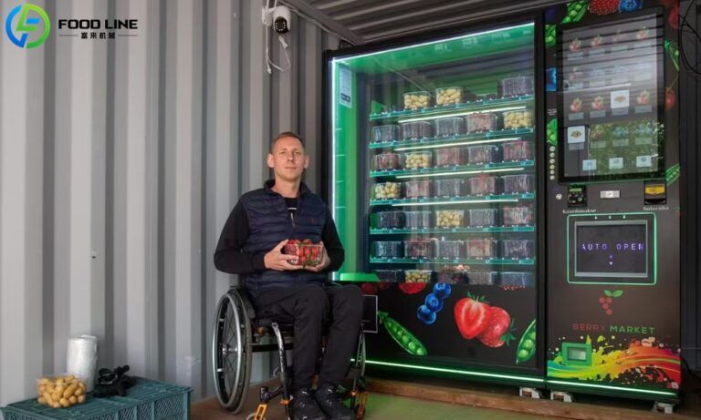 single cabinet vegetable and fruit vending device