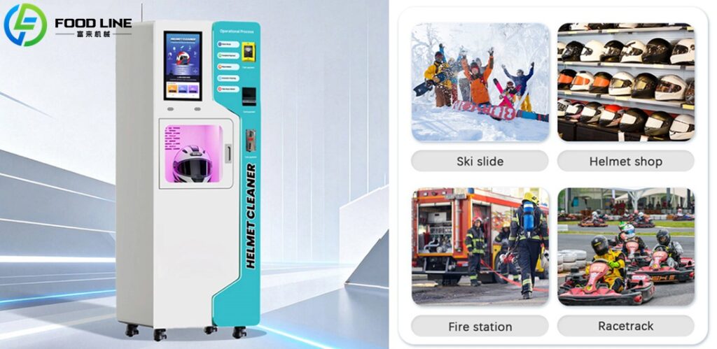 smart helmet cleaning vending device
