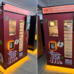 red apple juice vending device