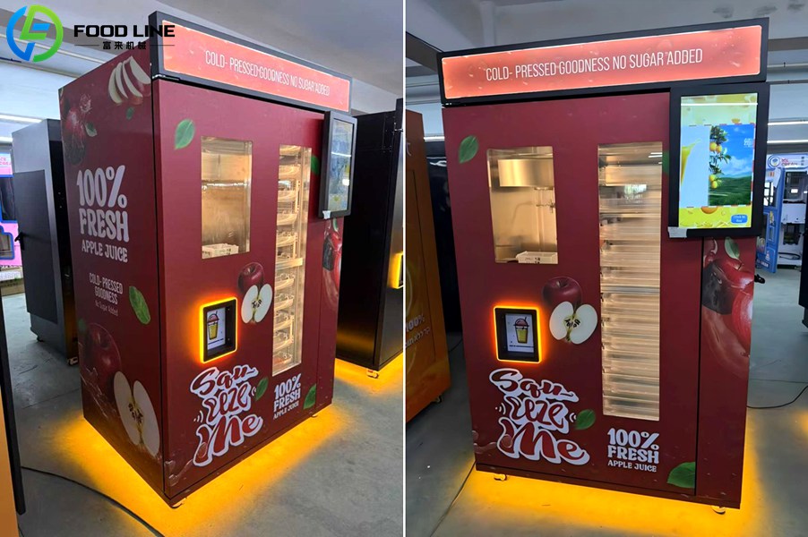 red apple juice vending device