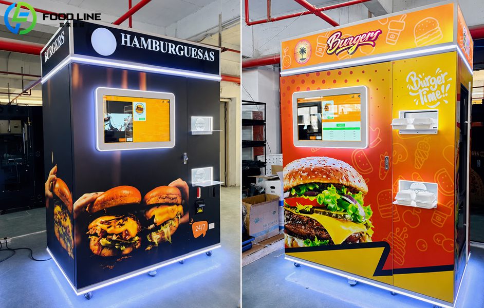 customized hamburger vending device