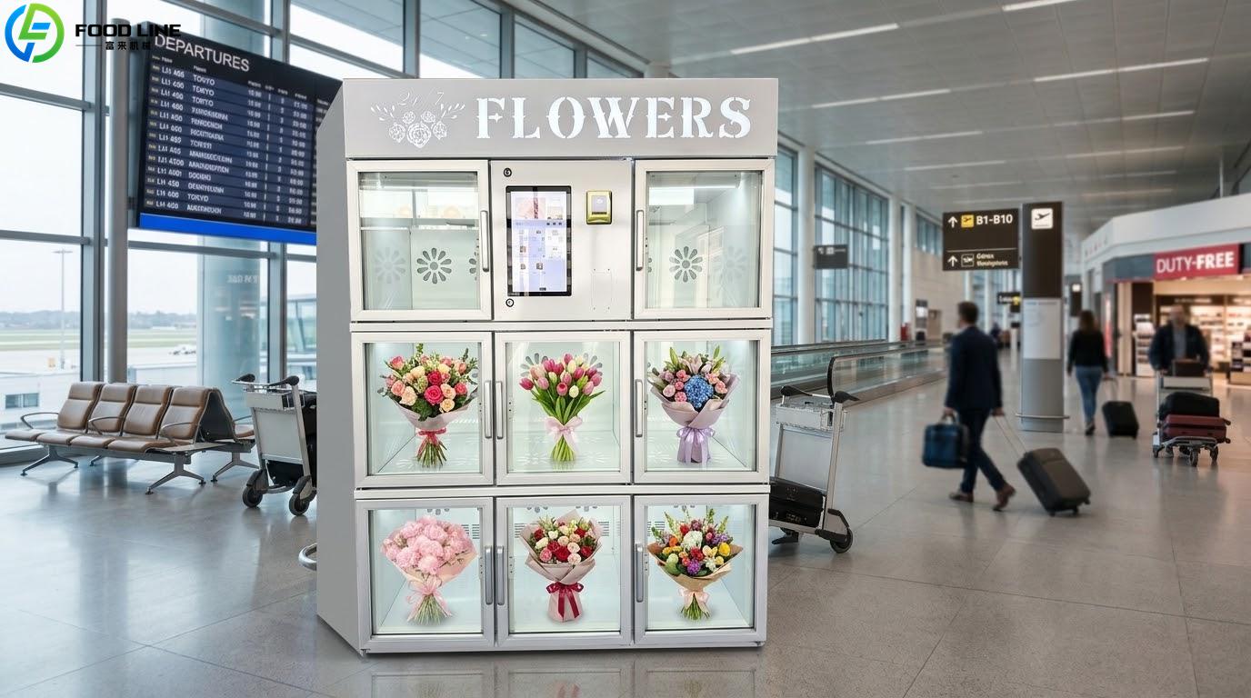 flower vending device in airports