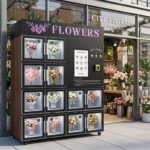 fresh flower vending device used in a flower shop