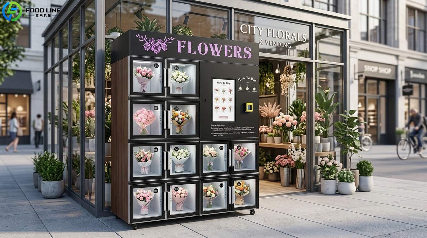 fresh flower vending device used in a flower shop