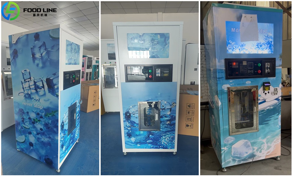 blue design ice vending device